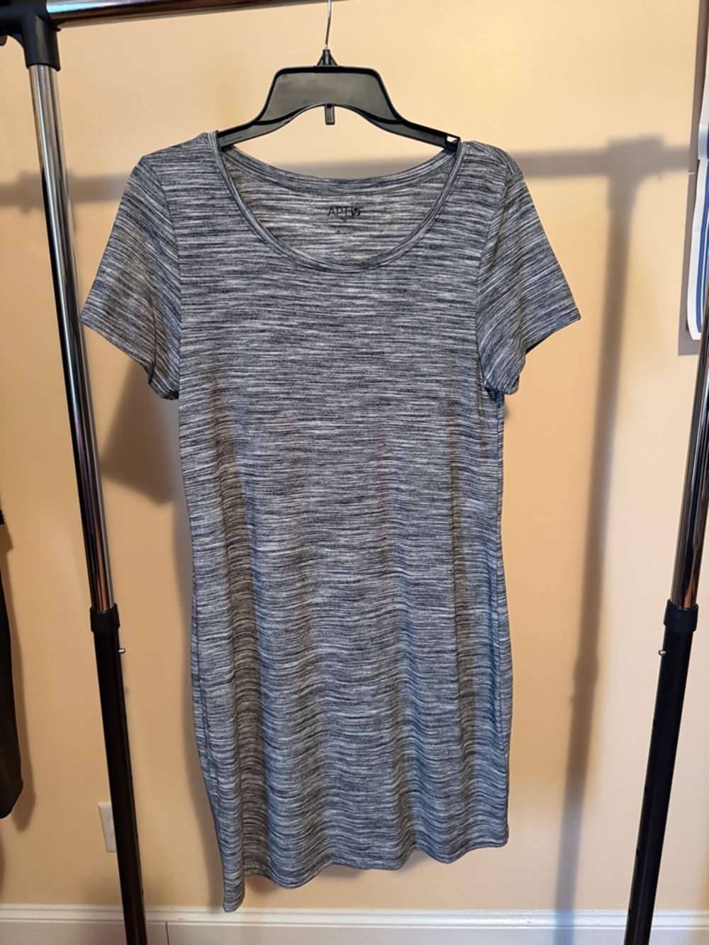 Apt. 9 Gray Space-Dye Crew Neck Tee shirt dress